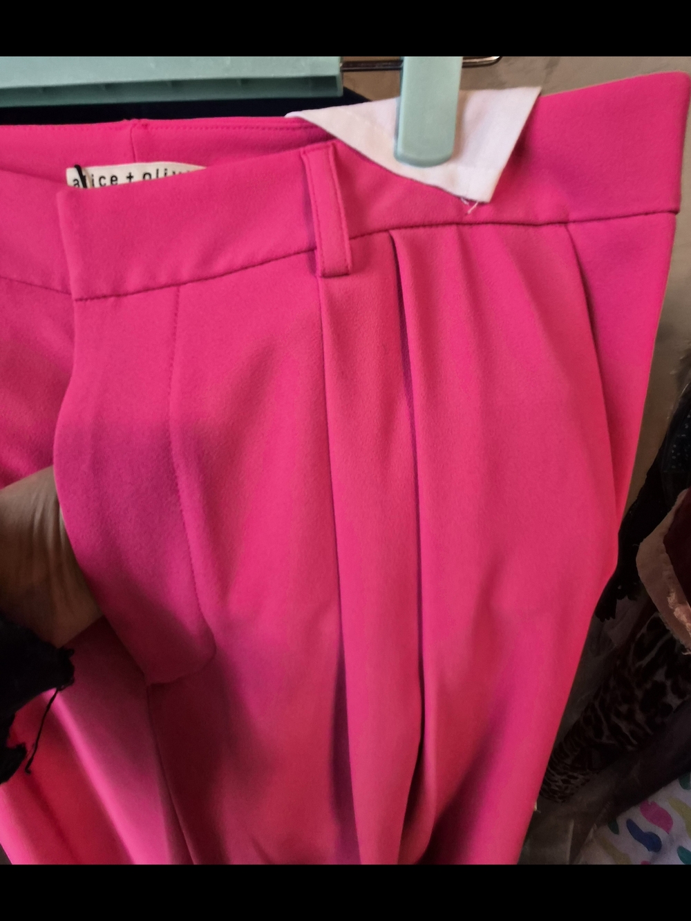 Alice + Olivia Fuchsia High-Waist Wide-Leg Trousers - Picture 3 of 15